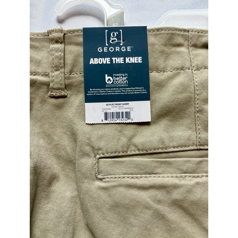 New! Men's George Flat Front Short Stone Wash Above‎ The Knee Size: 42
